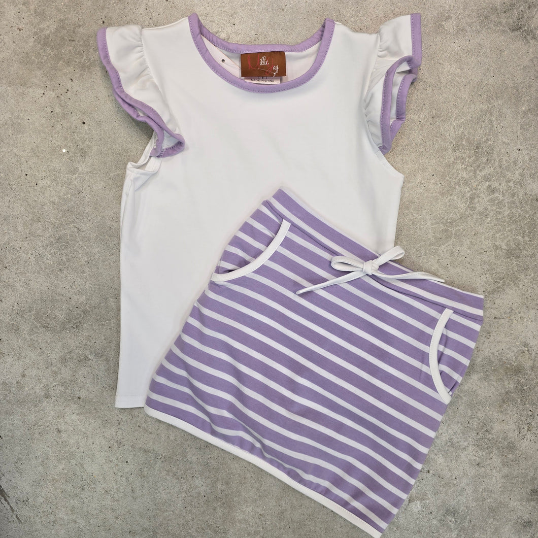 SAGE SKORT SET - PURPLE & WHITE
