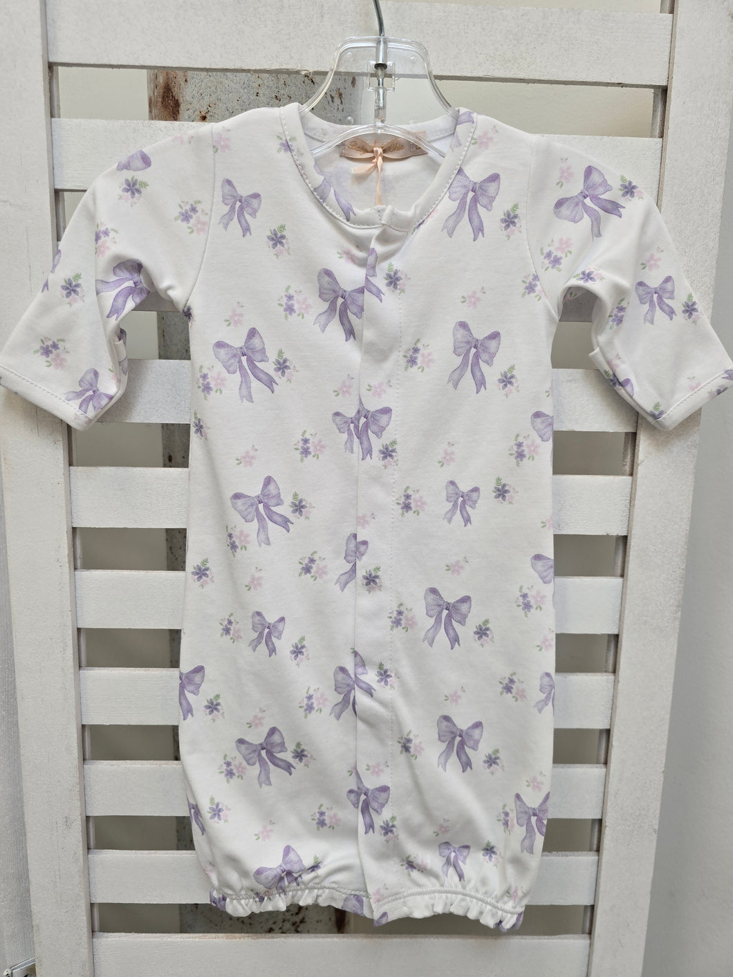 LAVENDER BOWS PRINTED CONVERTIBLE GOWN