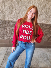 Load image into Gallery viewer, ROLL TIDE ROLL CROP SWEATSHIRT
