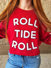 Load image into Gallery viewer, ROLL TIDE ROLL CROP SWEATSHIRT
