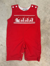 Load image into Gallery viewer, SANTA SLEIGH SMOCKED RED LONGALL
