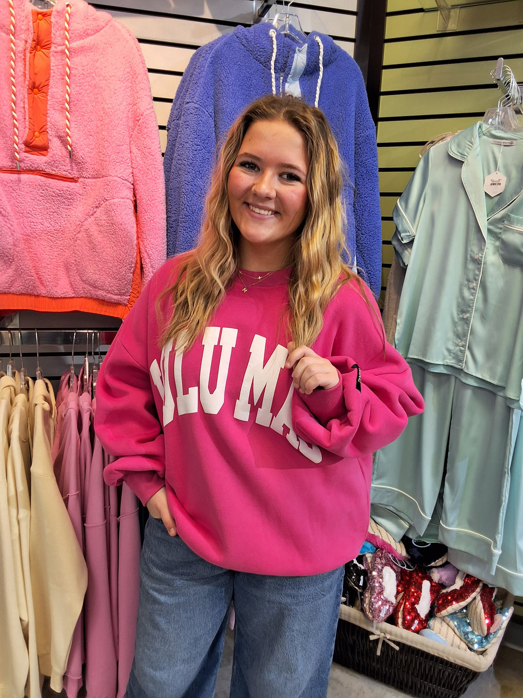 LULU MAC SWEATSHIRT - HOT PINK