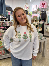 Load image into Gallery viewer, WATERCOLOR NUTCRACKER TRIO CREW NECK SWEATSHIRT
