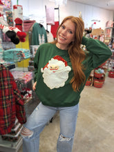 Load image into Gallery viewer, GLITTER SANTA SWEATSHIRT - GREEN
