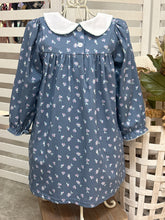 Load image into Gallery viewer, DUSTY BLUE FLORAL DRESS
