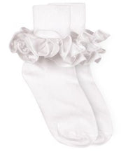 Load image into Gallery viewer, MISTY RUFFLE LACE TURN CUFF- WHITE
