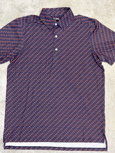 Load image into Gallery viewer, TIGER THEMED BLUE/ORANGE PERFORMANCE POLO
