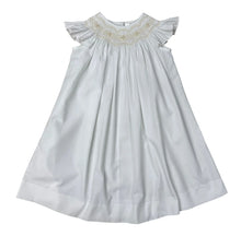 Load image into Gallery viewer, WHITE &amp; ECRU SMOCKED DRESS
