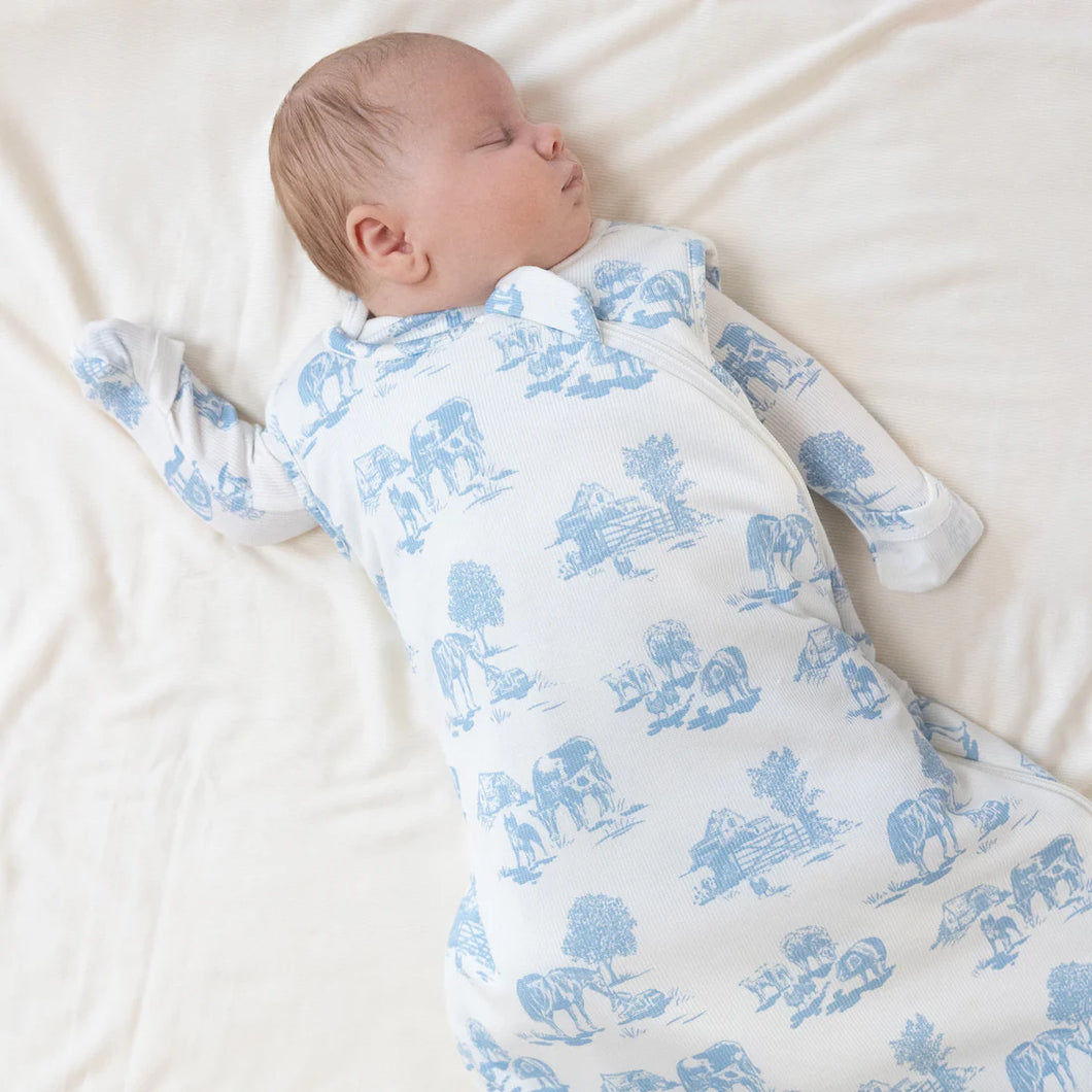 FARM TOILE SLEEPING BAG BLUE