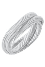 Load image into Gallery viewer, FLORENCE INTERLOCKOING 3 ROWBANGLE-SATIN SILVER
