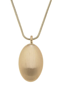 ICON PUFFED OVAL NECKLACE-SATIN GOLD