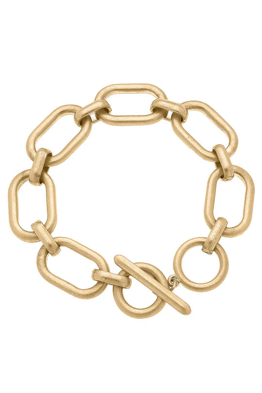 EMMA LINKED CHAIN TOGGLE BRACELET-GOLD