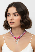 Load image into Gallery viewer, CASSIE PAVE BOW SCARF NECKLACE
