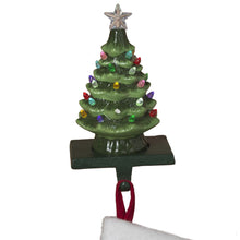 Load image into Gallery viewer, 8&quot; CERAMIC B/O LIGHTED CHRISTMAS TREE STOCKING HOLDER
