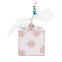 Load image into Gallery viewer, PINK BABY 1st CHRISTMAS BLOCK ORNAMENT
