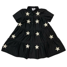 Load image into Gallery viewer, BLACK &amp; WHITE CHENILLE STAR DRESS
