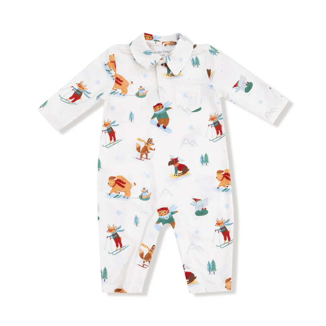 WINTER ANIMALS SPORTS POLO ROMPER