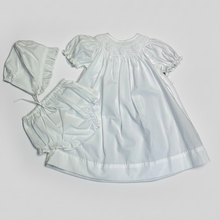 Load image into Gallery viewer, KRISSY WHITE SMOCKED BLOOMER SET
