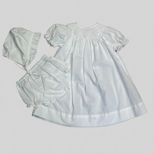 Load image into Gallery viewer, KRISSY WHITE SMOCKED BLOOMER SET
