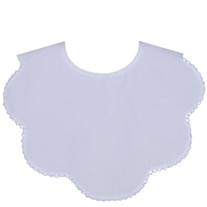 WHITE SCALLOP BIB - WHITE TRIM