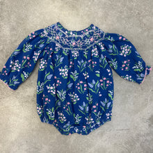 Load image into Gallery viewer, GIRLS INDIGO BLOOM SMOCKED BUBBLE
