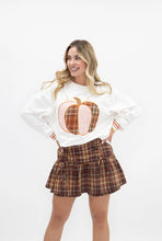 Load image into Gallery viewer, APPLIQUE PUMPKIN TOP - WHITE
