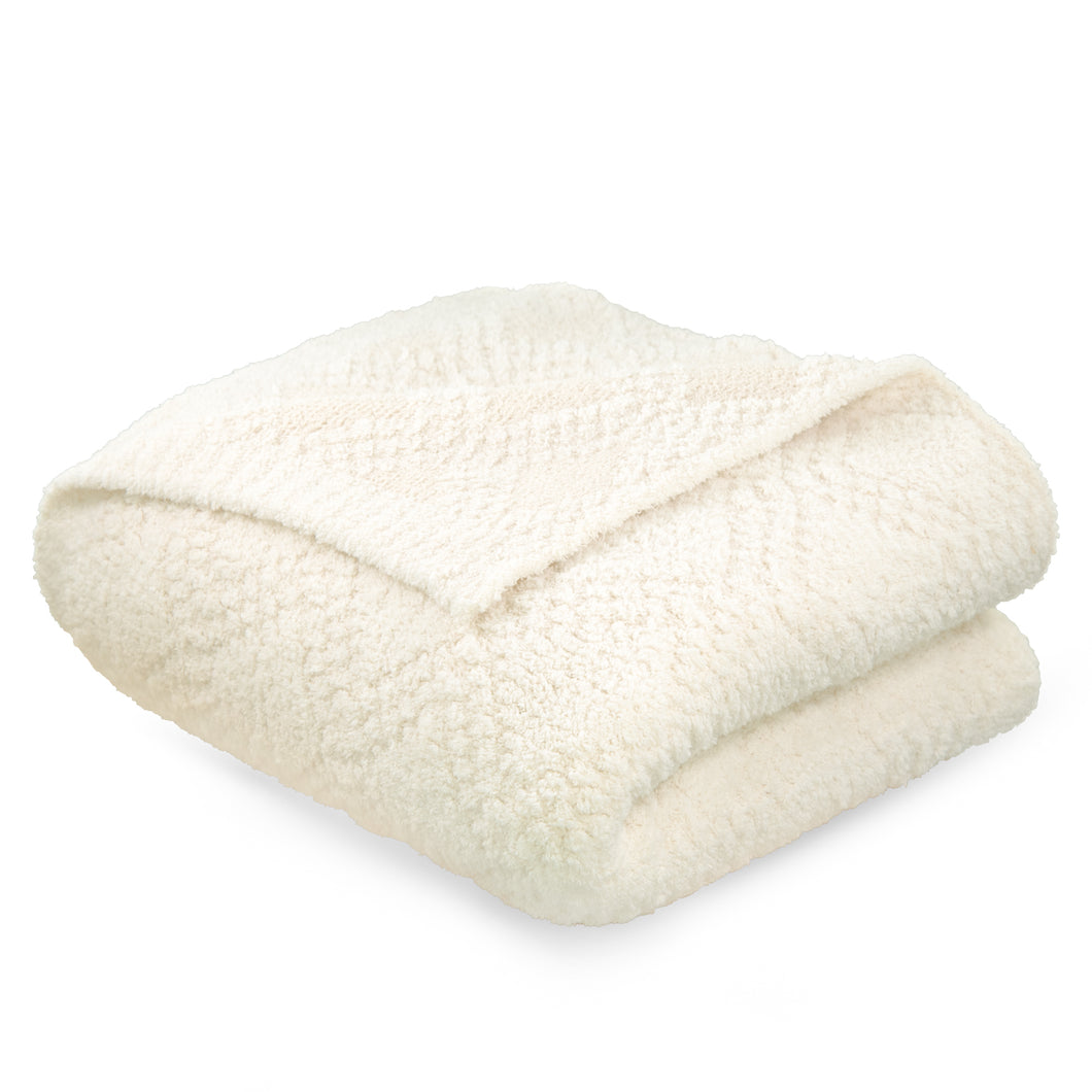 FLUFFY KNIT THROW BLANKET
