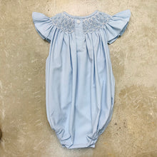 Load image into Gallery viewer, CATHERINE BLUE PEARL SMOCKED BUBBLE
