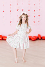 Load image into Gallery viewer, ROSEBUD BOWS SMOCKED RUFFLE DRESS
