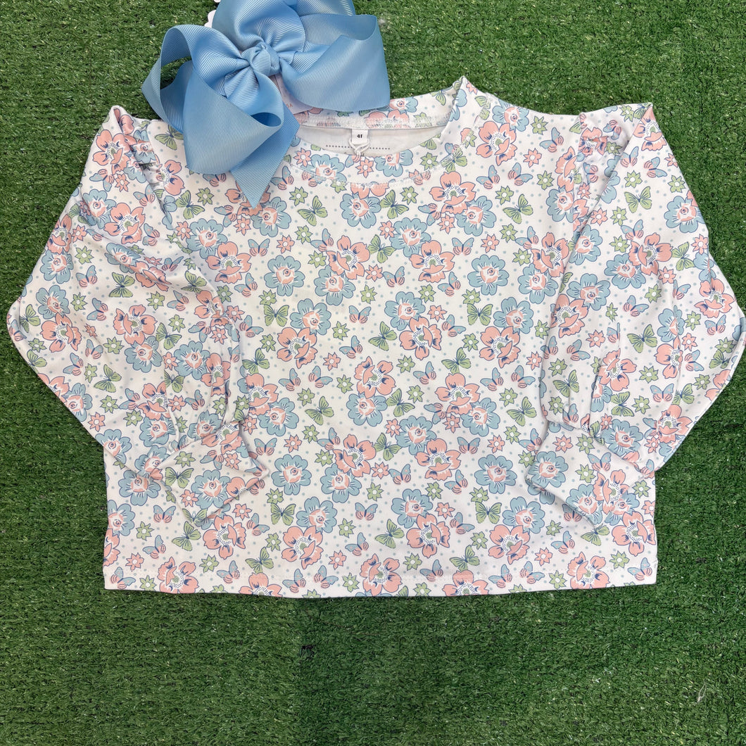 BOXY TOP - BUTTERFLY FLORAL