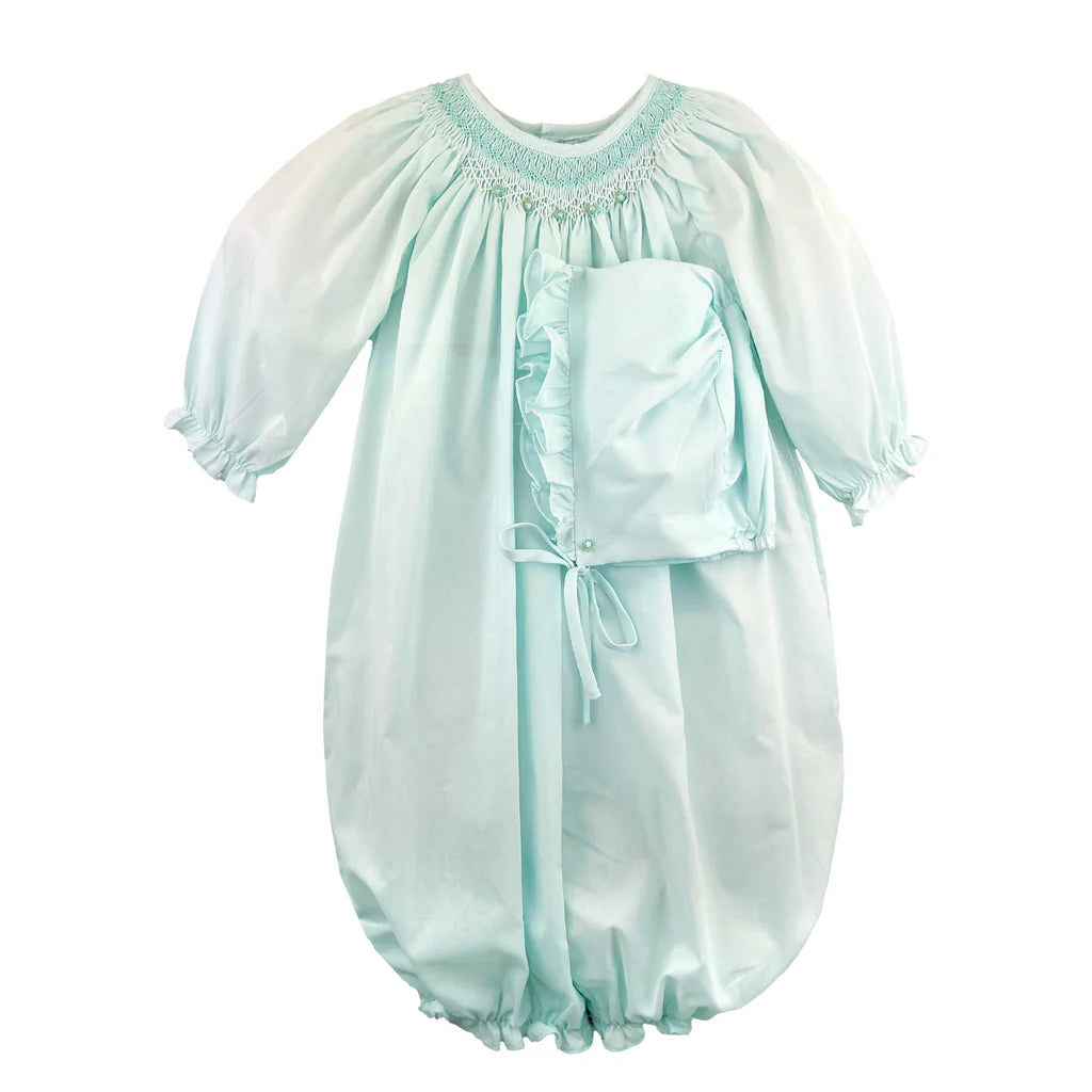 ELLIE SMOCKED MINT CONVERTIBLE ROMPER