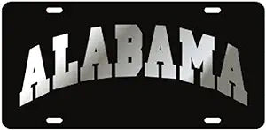 BLACK LASER CUT WITH ARCHED ALABAMA LICENSE PLATE