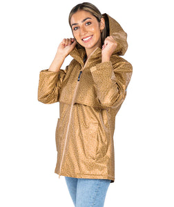 NEW ENGLAND RAIN JACKET - GOLD LEOPARD