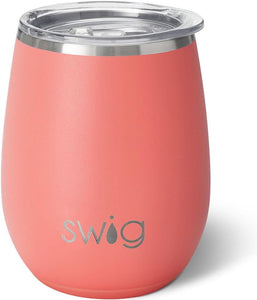 SWIG 14 OZ. STEMLESS STAINLESS STEEL CUP - CORAL