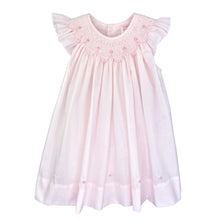 Load image into Gallery viewer, BRIELLE PINK BISHOP SMOCKED ROSEBUD DRESS
