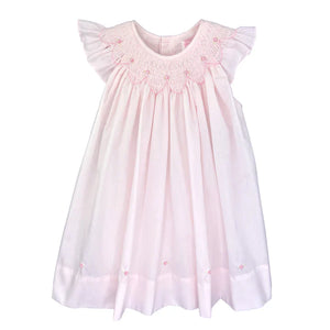 BRIELLE SMOCKED PINK DRESS