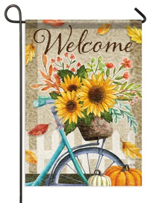 AUTUMN BICYCLE SHIMMER GARDEN FLAG