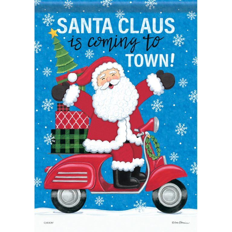 SANTA ON MOPED - GARDEN FLAG