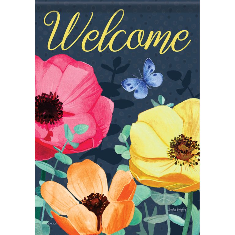 JOYFUL FLOWERS LARGE HOUSE FLAG