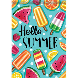 SUMMER POPSICLES LARGE HOUSE FLAG