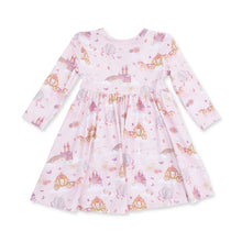 Load image into Gallery viewer, PRINCESS UNICORNS &amp; CASTLE TWIRLY DRESS WITH BIKE SHORTS
