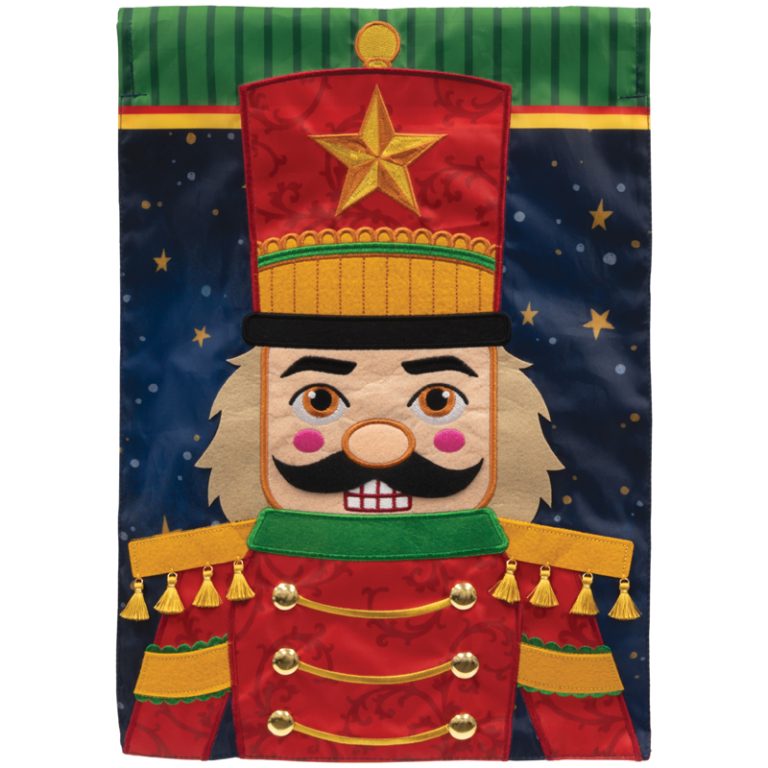 NUTCRACKER DOUBLE APPLIQE GARDEN FLAG
