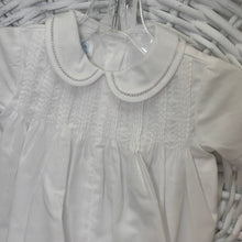 Load image into Gallery viewer, WHITE FLYNN TUCKED ROMPER  WITH HAT- NB
