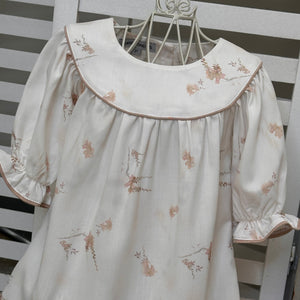 OLIVIA ORCHID FLORAL TAUPE PRINT DRESS