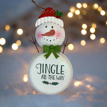 Load image into Gallery viewer, METAL WORD SNOWMAN ORNAMENT
