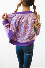 Load image into Gallery viewer, PURPLE SEQUIN JACKET
