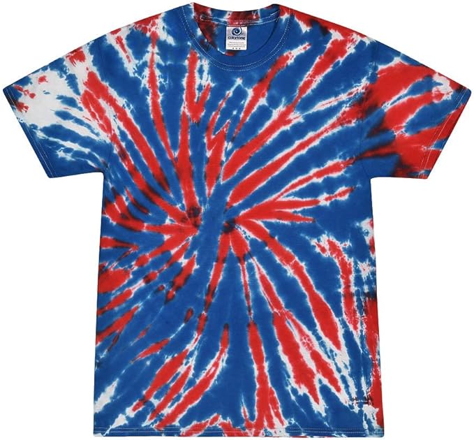 TIE-DYE TEE - RED, WHITE & BLUE