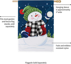 SNOW FUN APPLIQUE FLAG- HOUSE FLAG