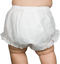 Load image into Gallery viewer, EYELET LACE TRIM BLOOMERS - WHITE
