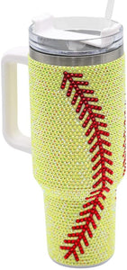 SOFTBALL SPARKLE TUMBLER 40oz.